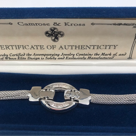 Camrose & Kross Rhodium Plated Mesh Bracelet With Crystals JBK - Picture 8 of 11